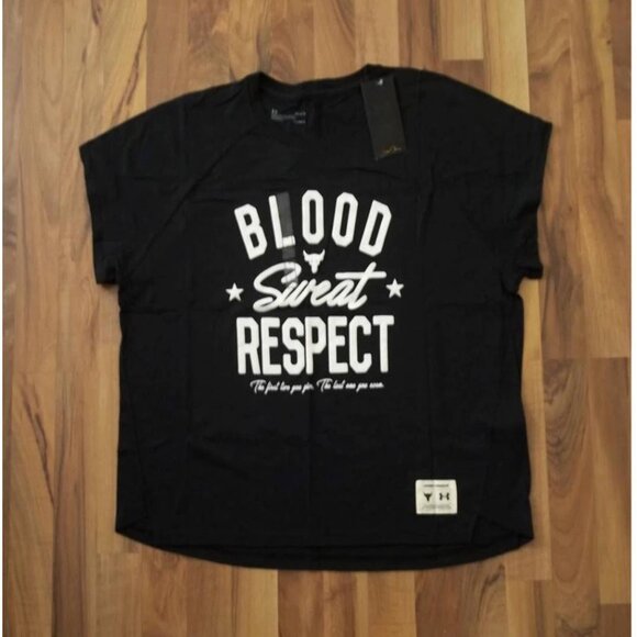 Under Armour® Project Rock 'Blood Sweat Respect' Workout Top Size Large - Picture 1 of 10